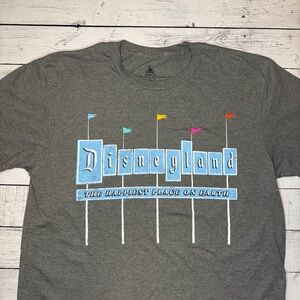Gray Disneyland Park Sign Graphic T-Shirt